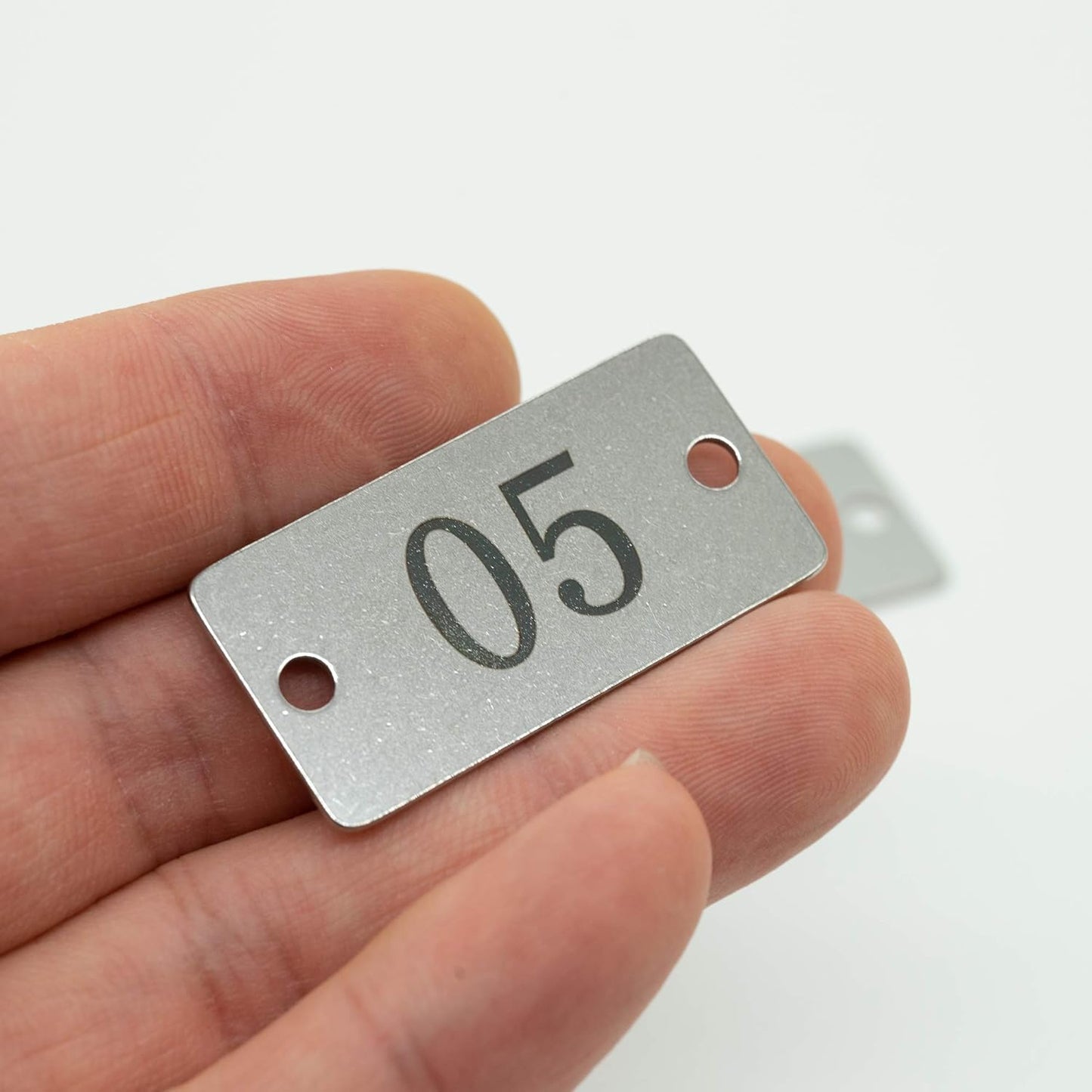 StayMax Stainless Steel Rectangle Numbered Tags with Two Holes (51-100)