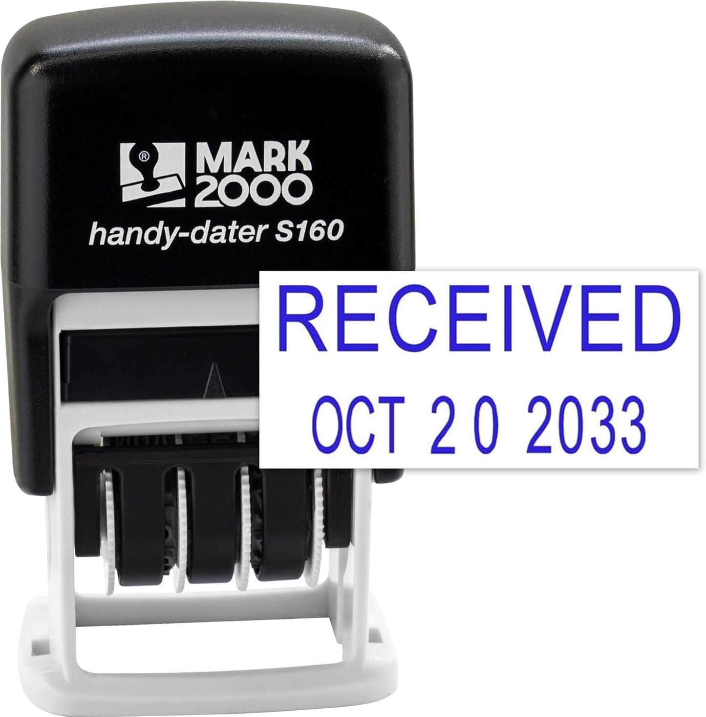 Mark 2000 Self-Inking Rubber Date Office Stamp with Received Phrase & Date - Blue Ink (Handy-Dater S160), 12-Year Band