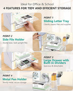 WALI Desk File Organizer, 4 Tier Desktop Paper Letter Tray Organizer - Image 4