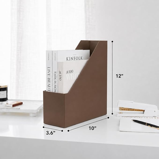 BLU MONACO | Cardboard Magazine File Holder Set of 6 | Vertical Magazine File - Image 8