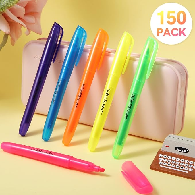 Thenshop 150 Pcs Highlighter Bulk Assorted Colors Fluorescent Highlighter - Image 5
