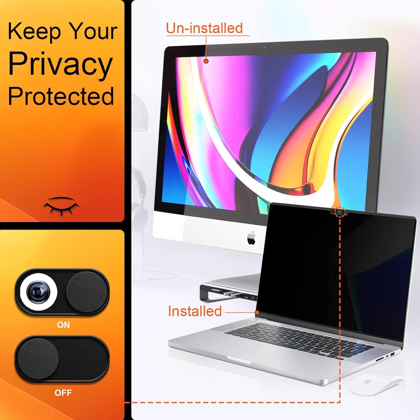 Privacy Screen MacBook Pro 16 Inch 2021-2024 (M1-M2-M3-M4,), Magnetic Removable Anti Blue Light Glare Filter Privacy Screen Protector