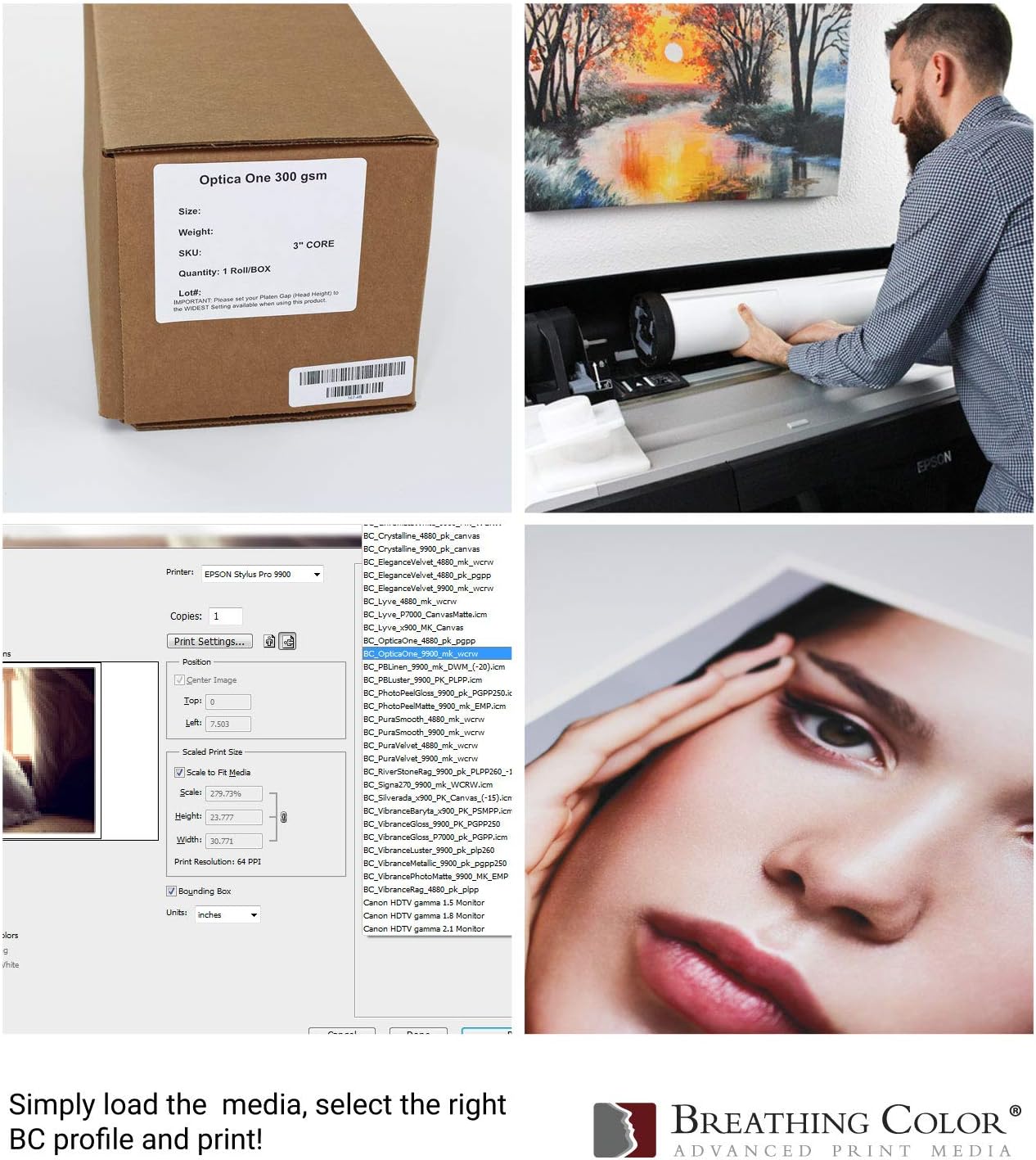 Optica One is a Luxurious 300 gsm Smooth Matte Fine Art Inkjet Paper Offered in size 17"x25”, 25 Sheets; Its Bright White Color is Ideal for Black and White and Color Prints. 100% Archival Certified