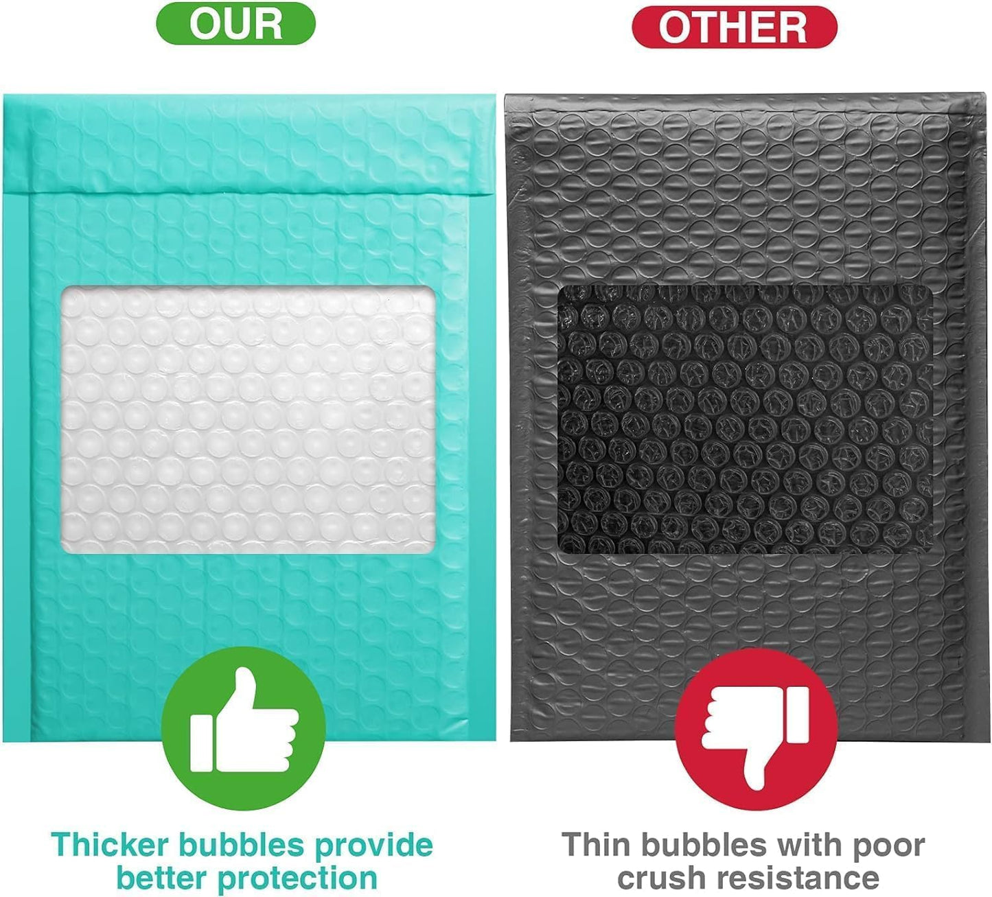 Metronic 3000 Pack Bubble Mailers 6x10 Inch Teal Bubble Mailer Usable Size 6x9'' Waterproof Padded Envelopes for Packaging, Shipping, Mailing, Small Business Supplies