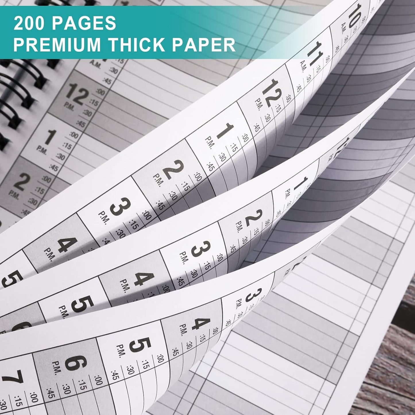 Appointment Book – Undated Salon Appointment Book, Daily＆Hourly Schedule Book with 200 Pages, 6 AM - 9 PM, 15 Minute Intervals Day Planner, 6’’ x 11.5’’, 3 Column, Twin-Wire Binding, Hardcover
