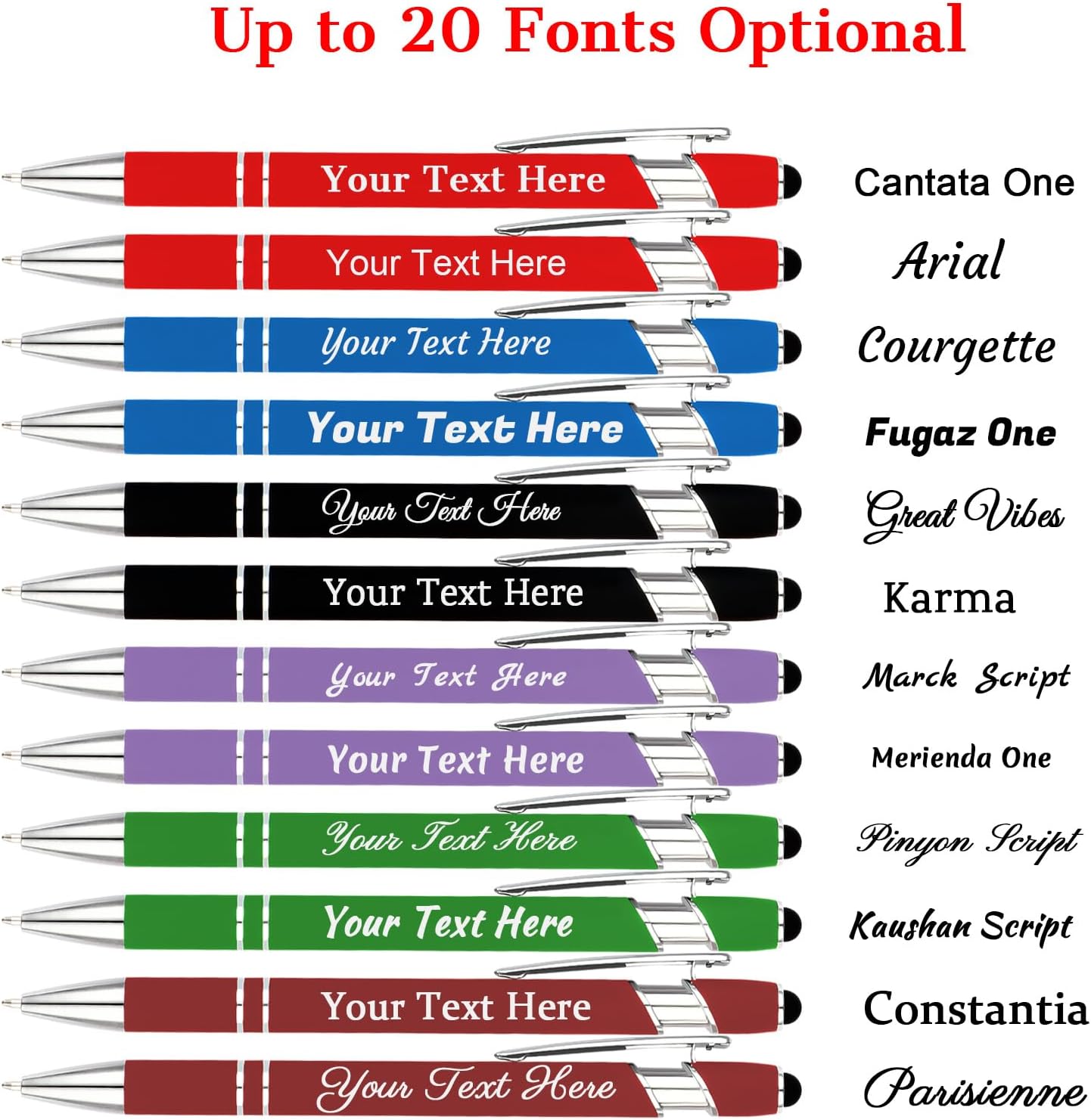Personalized Pens with Name Logo or Message, Up to 1200 pcs Bulk Custom Metal Ballpoint Pen with Black Ink Customized Gift for Business, Graduation and Promotions (Green)