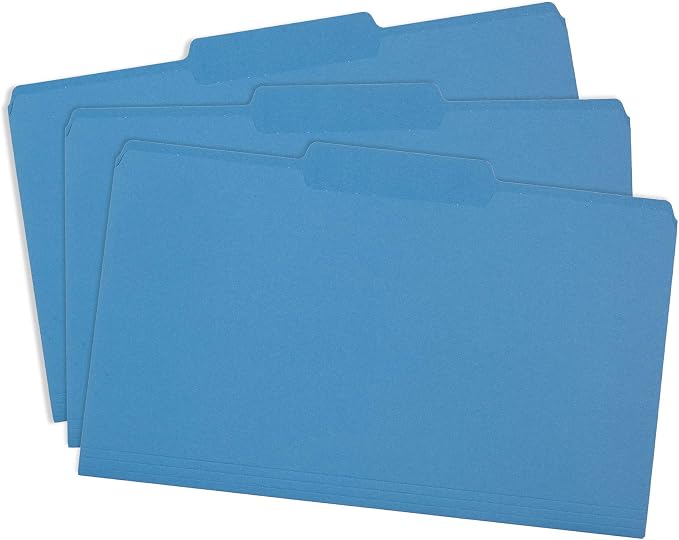 Blue Summit Supplies Blue Legal File Folders, Legal Size, 1/3 Cut Tab, File - Image 3