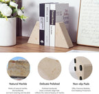Karibiber Marble Bookends for Heavy Books, Decorative Book Ends for Shelves - Image 5