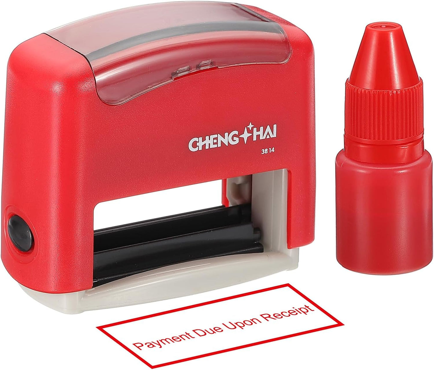 YOKIVE Payment Due Upon Receipt Self Inking Rubber Stamp, Office Ink Business Stamp for Office Documents, Paperwork, Warehouse, Label (Red)