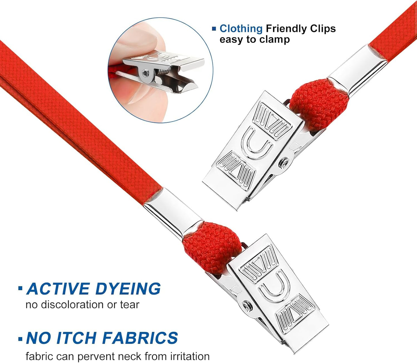 100 Sets Lanyards for Id Badges and Clear Plastic Vertical Name Badge ID Card Holders, Flat Neck Lanyards with Clip Waterproof Resealable Name Tag Badge ID Card Holders, Red