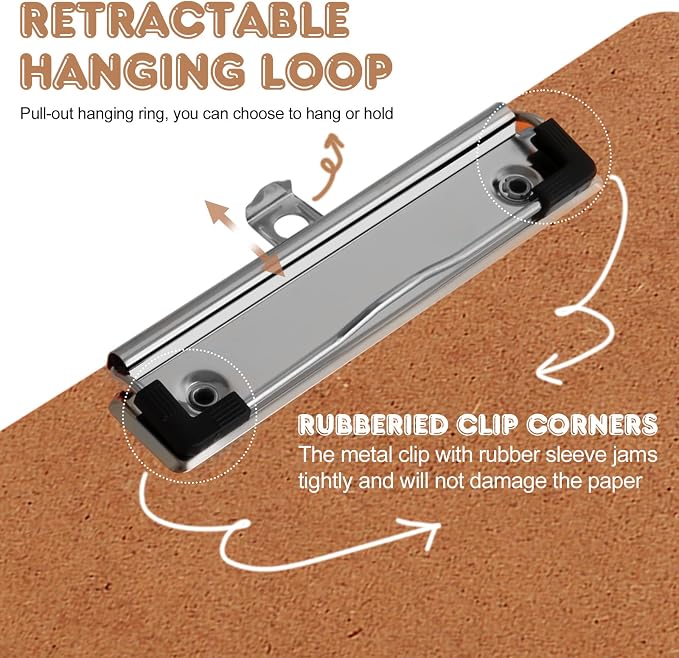 Clipboards, PANDRI 36 Pack Hardboard Office Clipboards, Low Profile Clip - Image 3