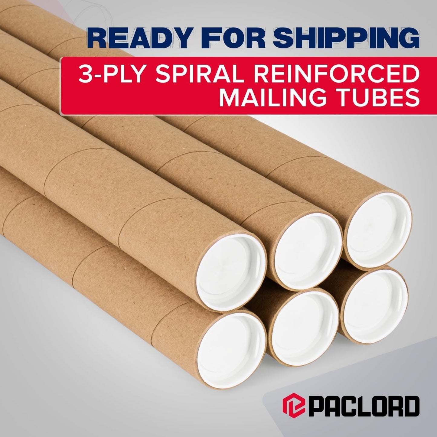 2" x 36" Heavy-Duty Reinforced Cardboard Mailing Tube, Pack of 6 Tubes with 12 Caps – Secure USPS Approved – Great for Shipping and Storing of Prints, Artwork, Posters or Documents