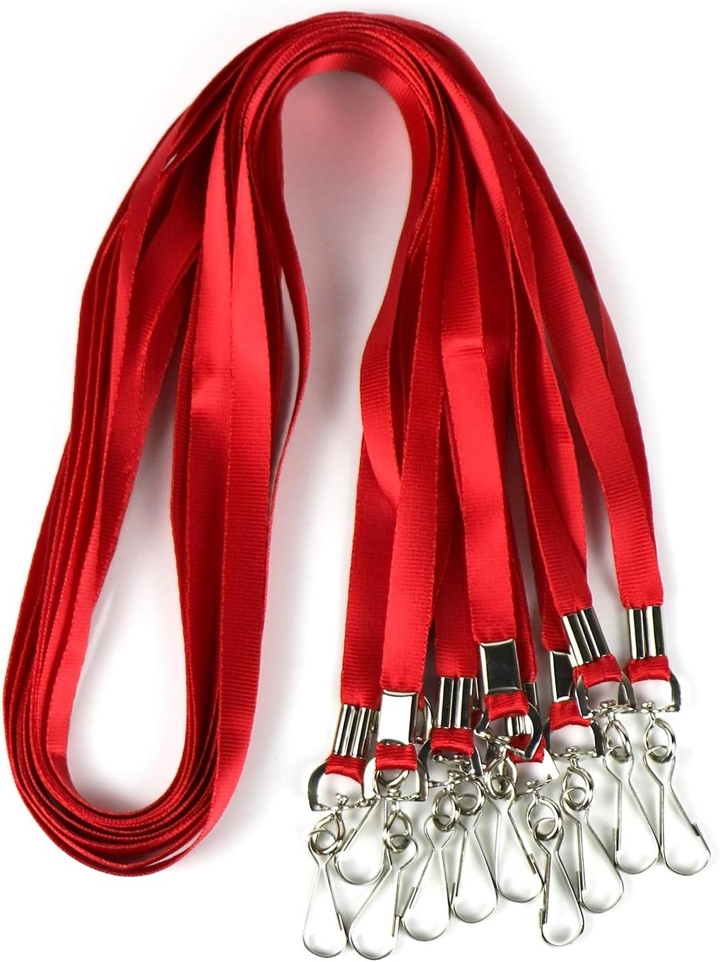 Bulk Lanyards Premium Cruise Lanyard Nylon Badge Lanyards Id Holder Perfect for Office, Kids, Teachers (Red, 100Pack)