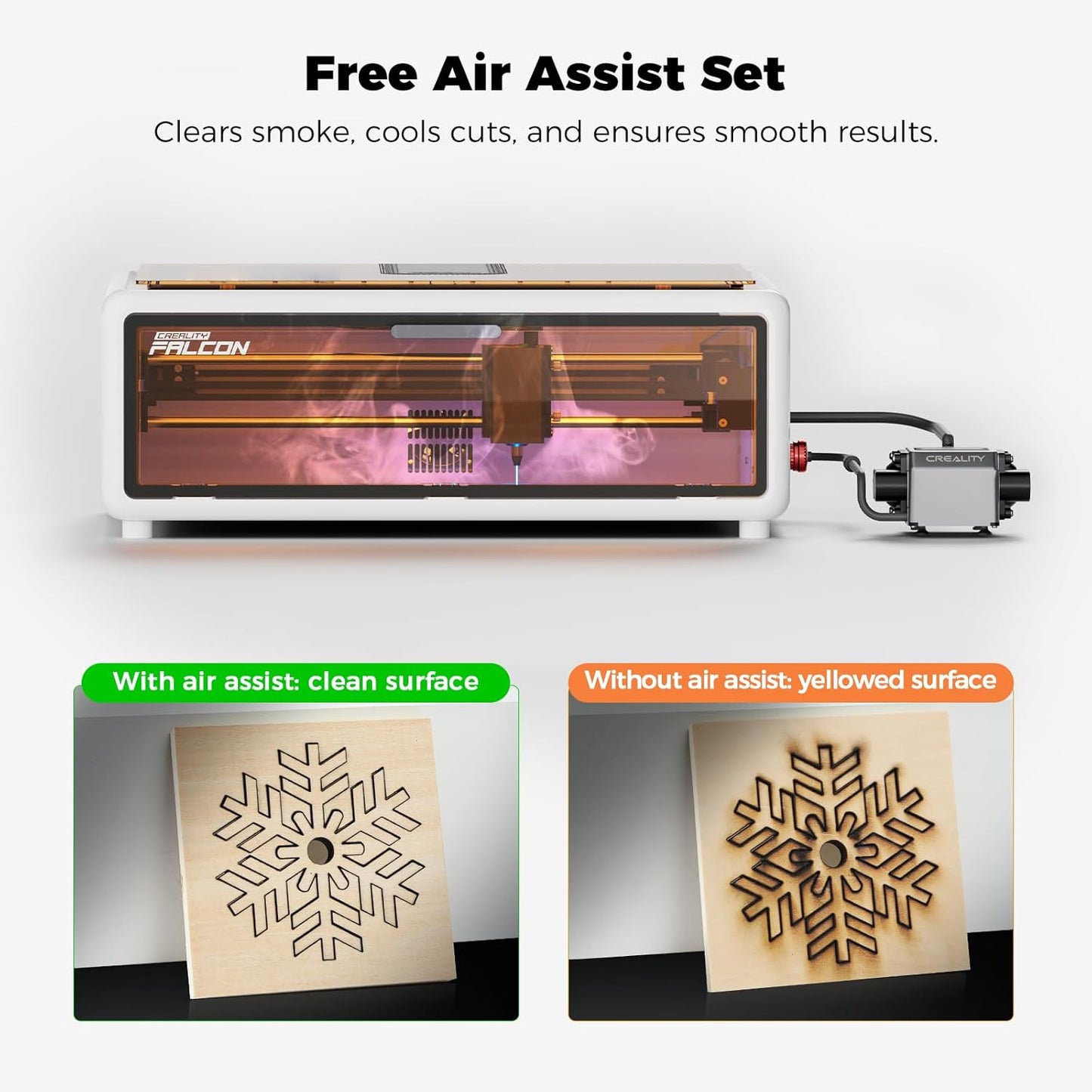 CREALITY FALCON A1 10W Laser Engraver, 80W Enclosed Laser Cutter and Engraver Machine with Air Assist, Smart Camera Positioning, 600mm/s Speed, Smart Material Recognition, Ideal for Wood & Metal