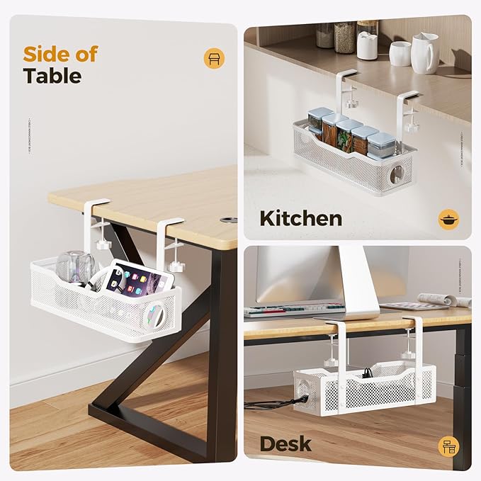 4 Pack Under Desk Cable Management Box White, Cinati 53.6" Wire Organizers No - Image 7