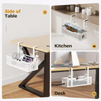2 Pack Under Desk Cable Management Box White, Cinati 26.8" Wire Organizers No - Image 7