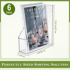 6 Pcs Clear Acrylic Magazine File Holder Plastic Desk Organizer - Image 2
