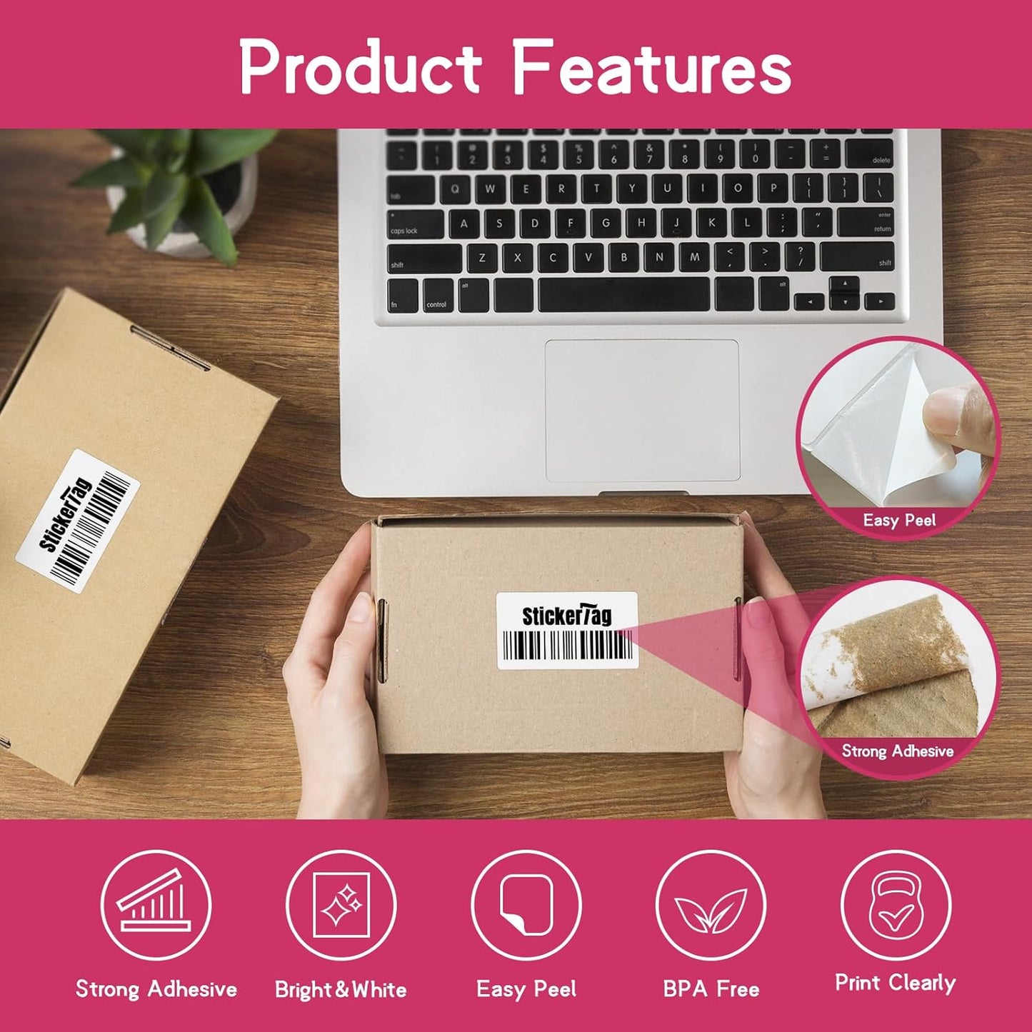 12 Rolls 2.25" x 1.25" Direct Thermal Labels, Shipping Labels Compatible with Zebra, Rollo, Munbyn Thermal Printers for Mailing Postage Address Barcode