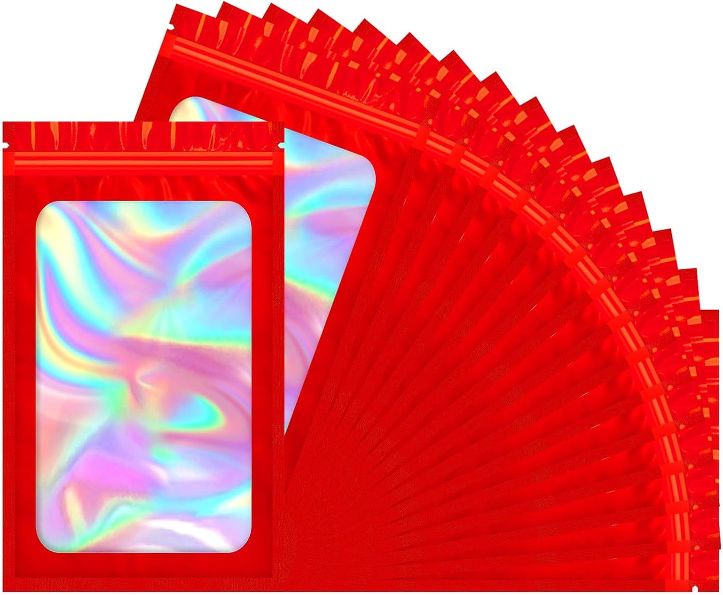 Smell Proof Bag, 100 PCS Holographic Bags, Packaging Bags, Resealable Bag (4x6 Inch)