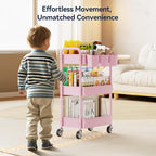 YASONIC 3-Tier Metal Rolling Cart, Heavy Duty Utility Cart - Image 2