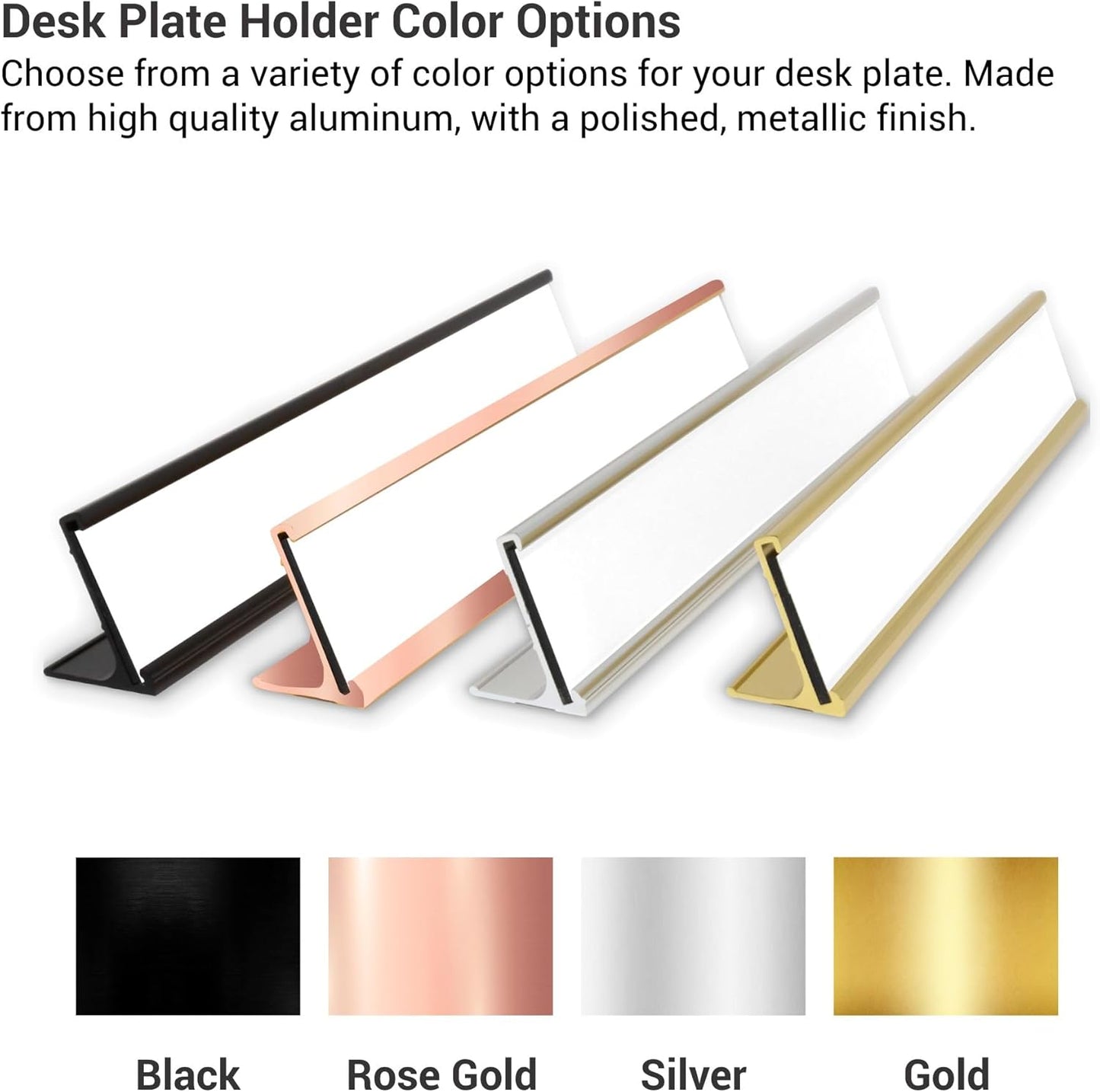 Custom Engraved Desk Plate | Personalized with your Name and Title | Perfect Decor for Office, Business, or Home | Multiple Font and Color Options | 2x8" or 2x10" (Gold w/Black Letters, 2x8")