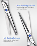 ULG Hair Cutting Scissors Thinning Shears Kit Professional Hairdressing - Image 2