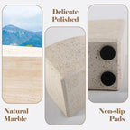 Karibiber Marble Bookend for Shelves, Non-Skid Bookends for Heavy Books - Image 3