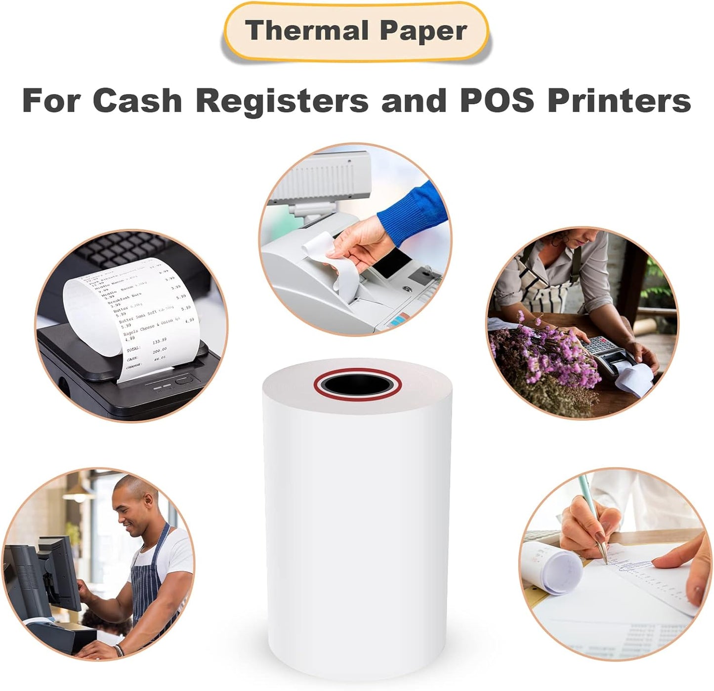 MFLABEL® 2500 Rolls 2 1/4" x 85' Thermal Paper Cash Register POS Receipt Paper