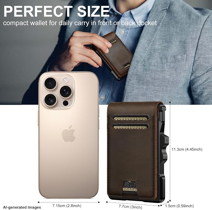 furid Genuine Leather Wallet for Men: Slim RFID Minimalist Wallets - Image 7