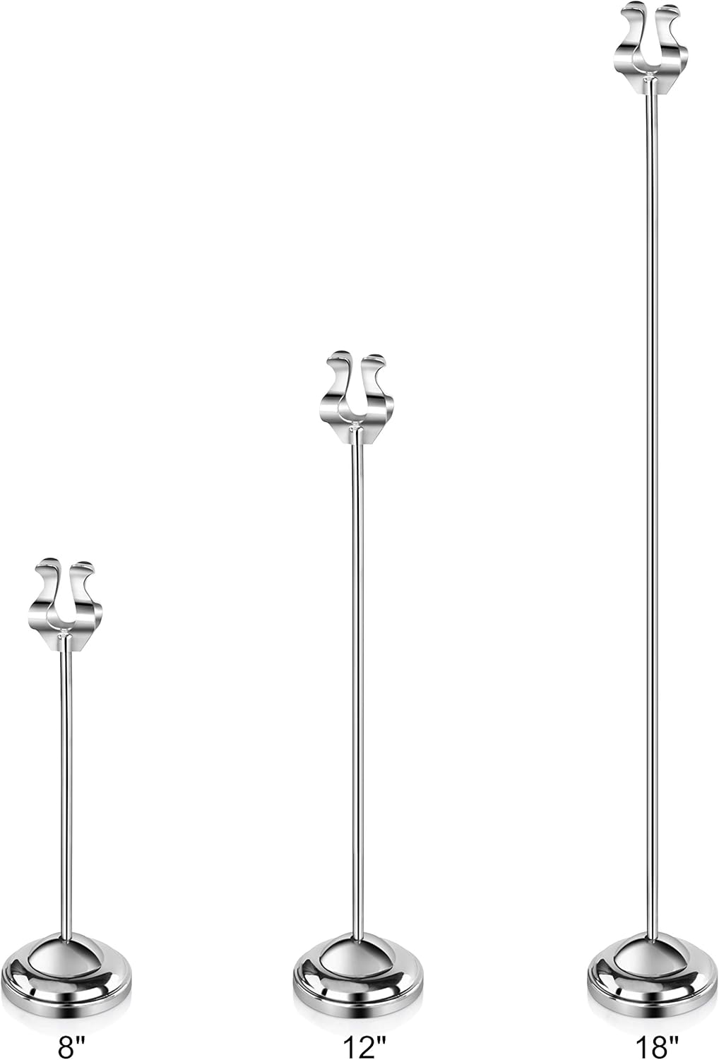New Star Foodservice 27792 Stainless Steel Table Number Holder/Heavy Casting Base, Set of 6, 12-Inch