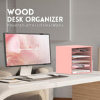 SUPEASY Wood Desk Organizer, 5 Tier Paper File Organizer - Image 2