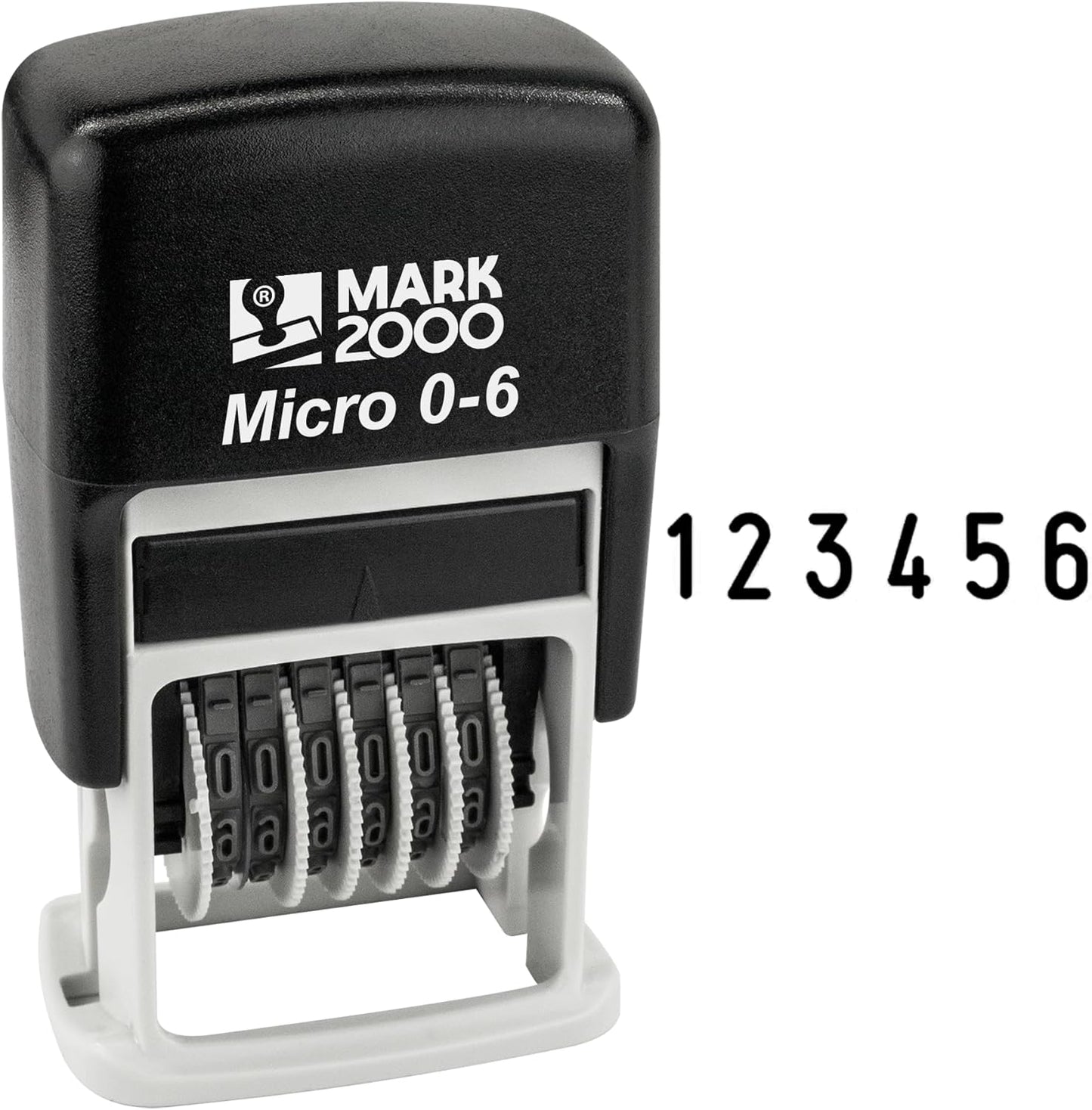 Mark 2000-S126-6 Digits Self-Inking Number Stamp - Black Color