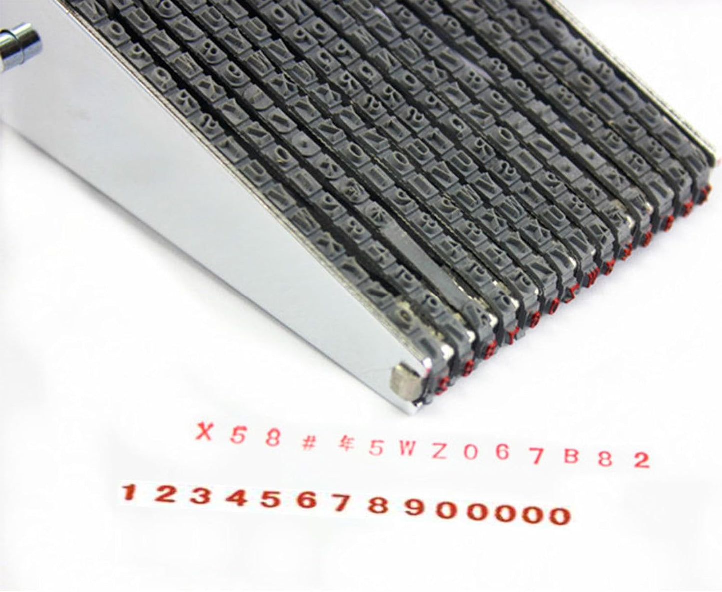 ZENG 14 Digits Changeable 0-9 Numbers & 26 Alphabet Rolling Rubber Stamp - Fit for Date,Business Office & School Supplies, Imprint Size 62 x 3.5 mm, Multicolor