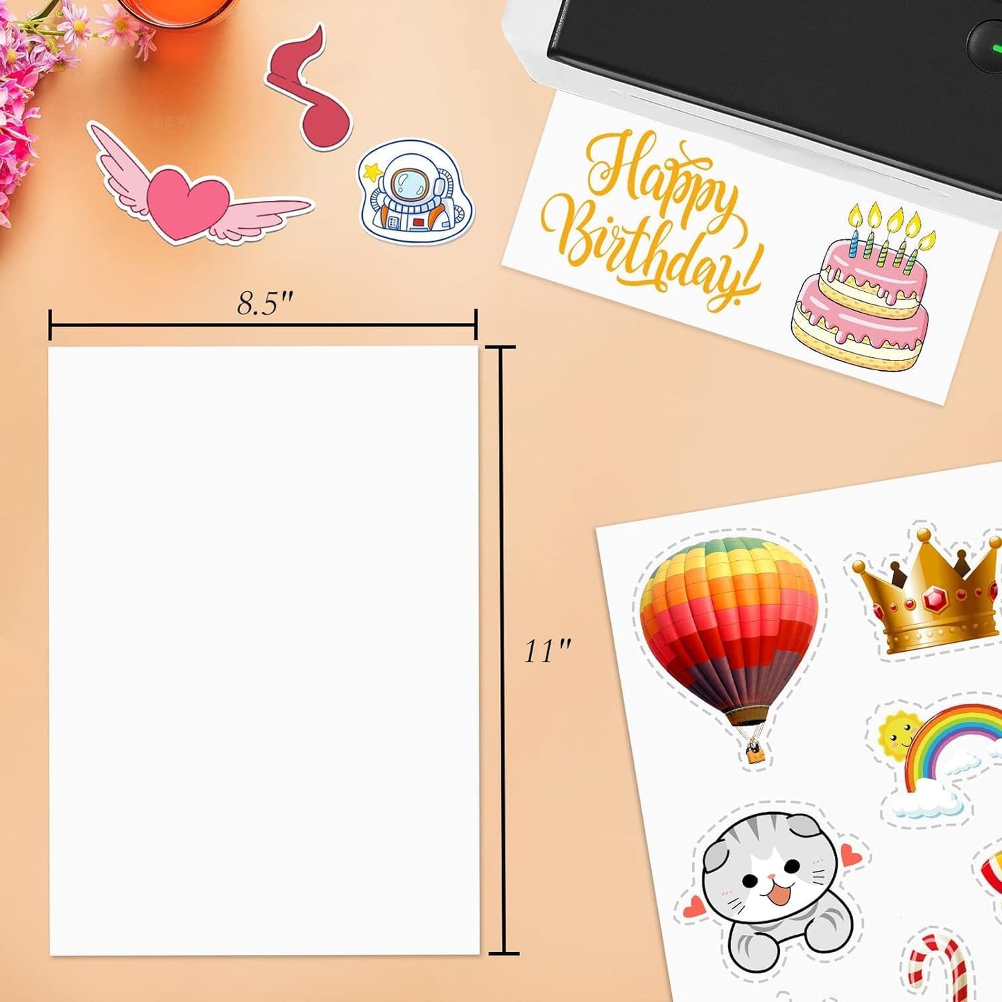 2000 Full Sheets Sticker Paper for Laser & Ink Jet Printers, 8.5" x 11" Full Sheet Address Shipping Label, 2000 Sheets 2000 Labels