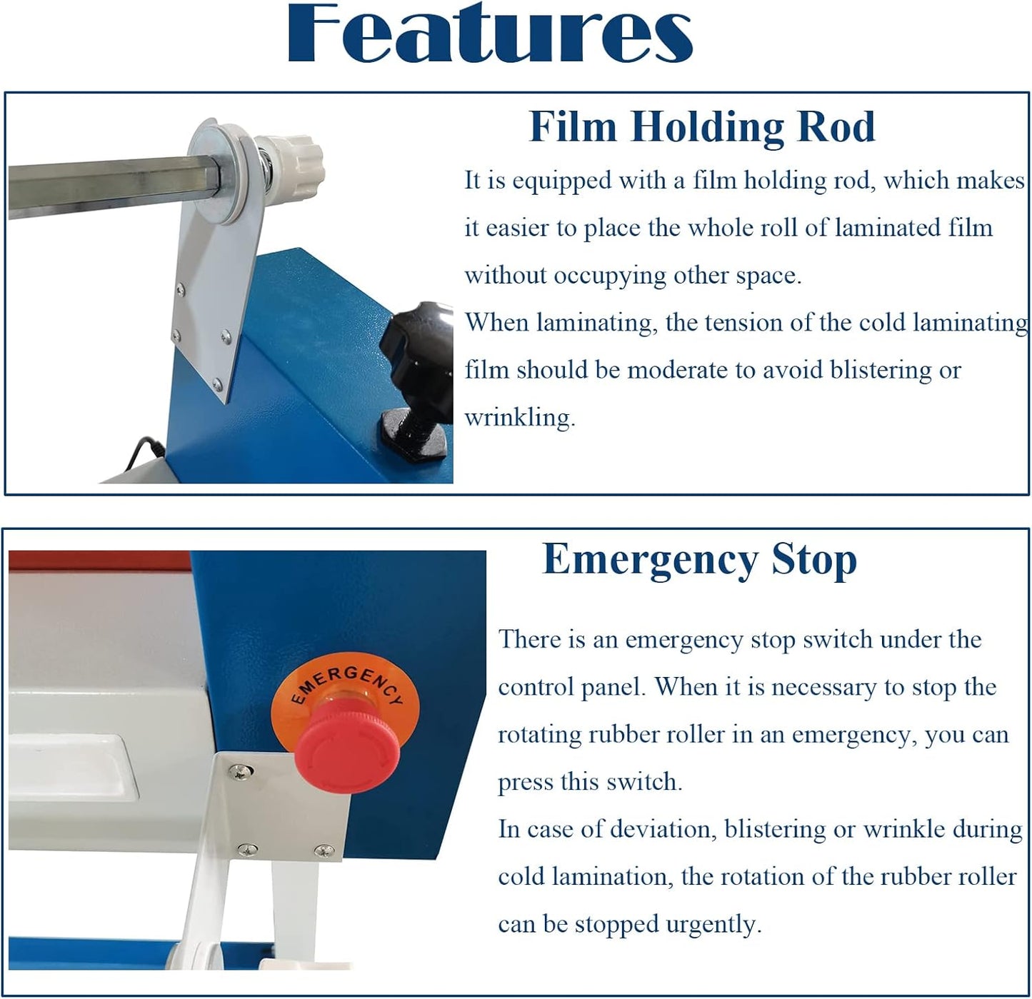 51in Electric Manual Cold Roll Laminator 1300mm Wide Format Vinyl Photo Film Hold Rod Laminating Machine with Casters Soft Rubber Roller for Commercial Offices
