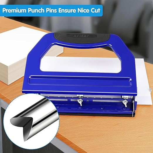 AFMAT 3 Hole Punch Heavy Duty, 9/32" Holes, 50-Sheet Hole Puncher 3 Ring - Image 5