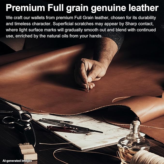 furid Genuine Leather Wallet for Men: Slim RFID Minimalist Wallets - Image 5