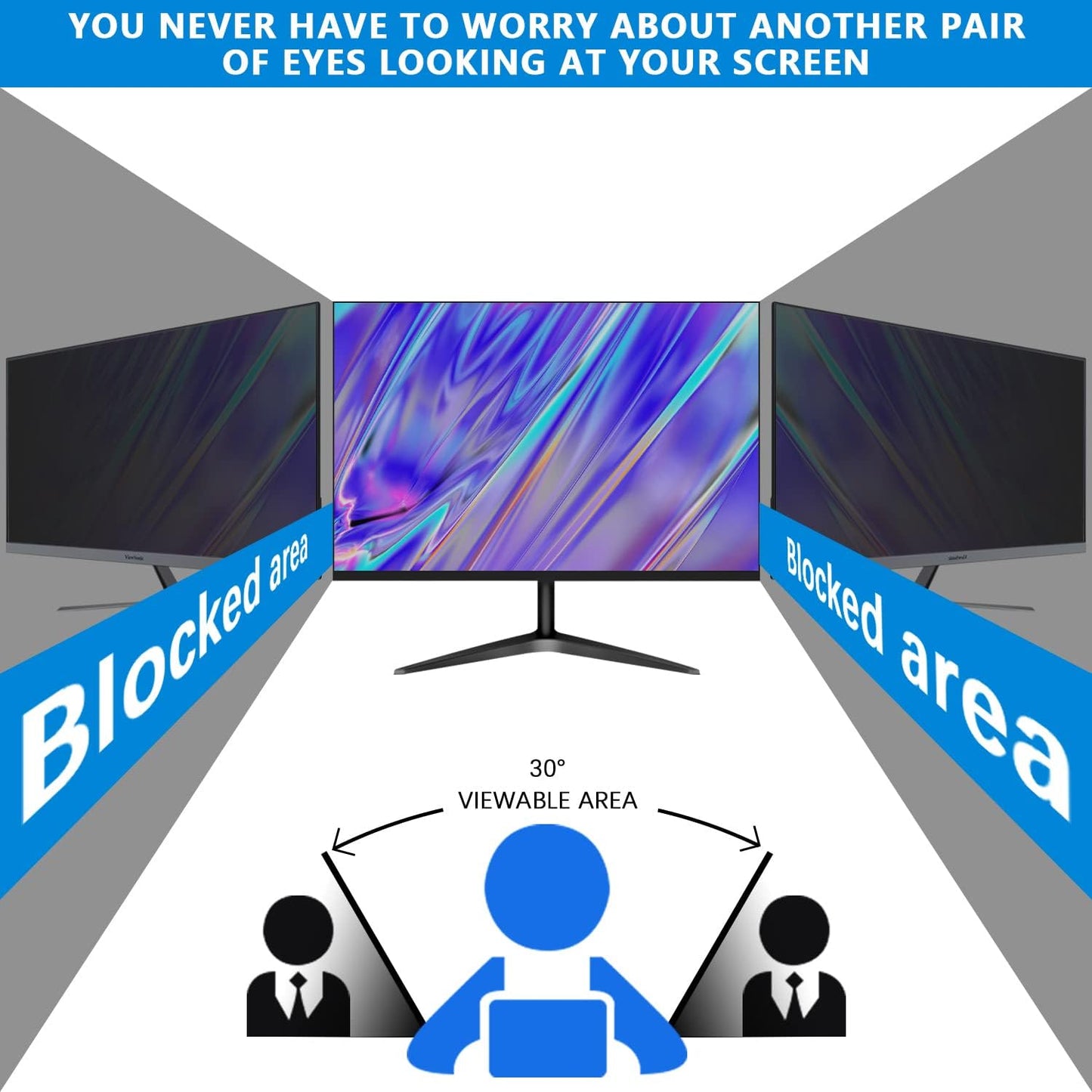 Computer Privacy Screen 22 inch, Removable 16:10 Aspect Ratio Widescreen Laptop Monitor,Eye Protection Anti Glare Blue Light Slide Mount Tabs Cover Screen Protector for Privacy Screen Filter 22 inch