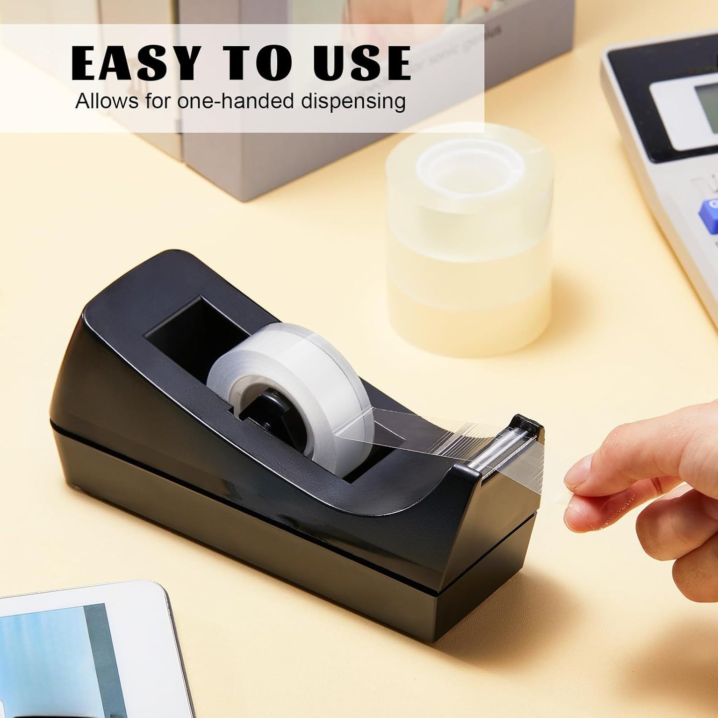 3 Pack Desktop Tape Dispenser Tape Roll Non Skid Base Tape Dispensers for Office Home School (Tape Not Included)