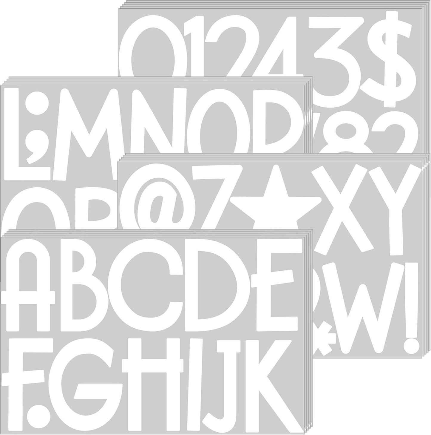 240Pcs Bulletin Board Letters 20Sheets Letter Stickers Vinyl Alphabet Stickers Mailbox Numbers Self Adhesive Waterproof Large Sticker for Bulletin Board Scrapbook Classroom Address Decor(White,3 Inch)