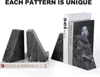 Karibiber Marble Bookends for Heavy Books, Decorative Book Ends for Shelves - Image 2
