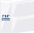 Outus 200 Pack 1.2 x 3.35 Inch Self Adhesive Label Pockets Bulk Plastic Labels by Outus