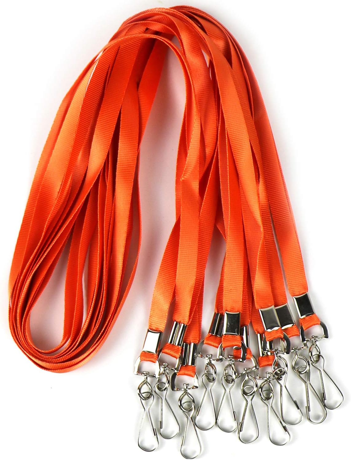 Bulk Lanyards Premium Cruise Lanyard Nylon Badge Lanyards for Id Holder Perfect for Office, Kids, Teachers (Orange, 100Pack)