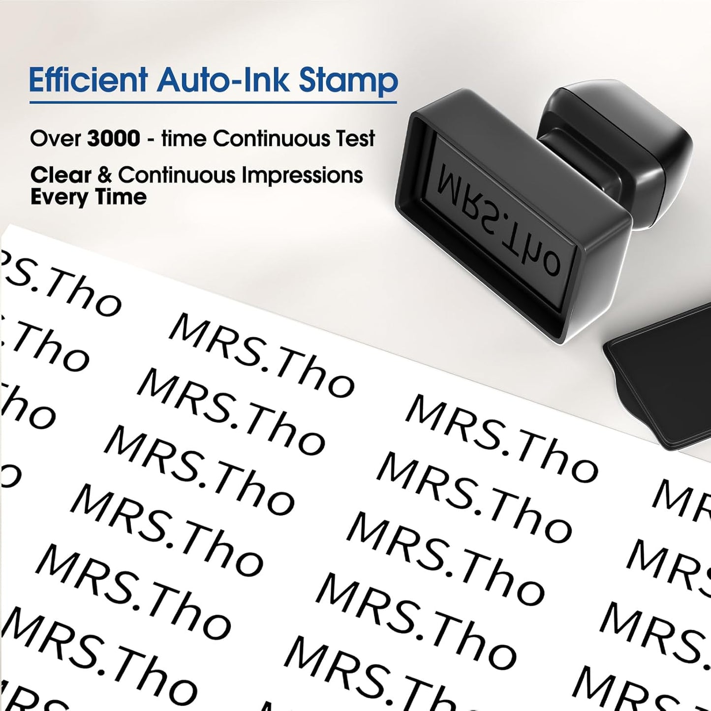 Self Inking Custom Name Stamp - Personalized 1 Line Stamp for Office, Teacher, Business Label with Clear, Consistent Impressions & Effortless Stamping