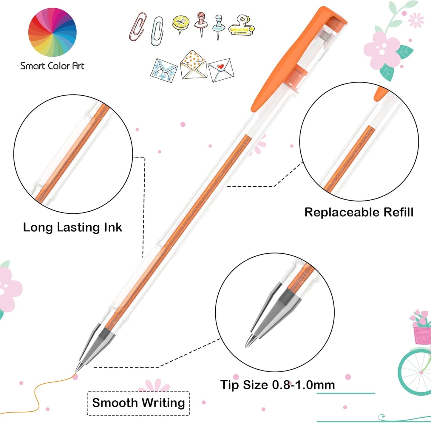 Smart Color Art 140 Colors Gel Pens Set Gel Pen for Adult Coloring Books Drawing Painting Writing