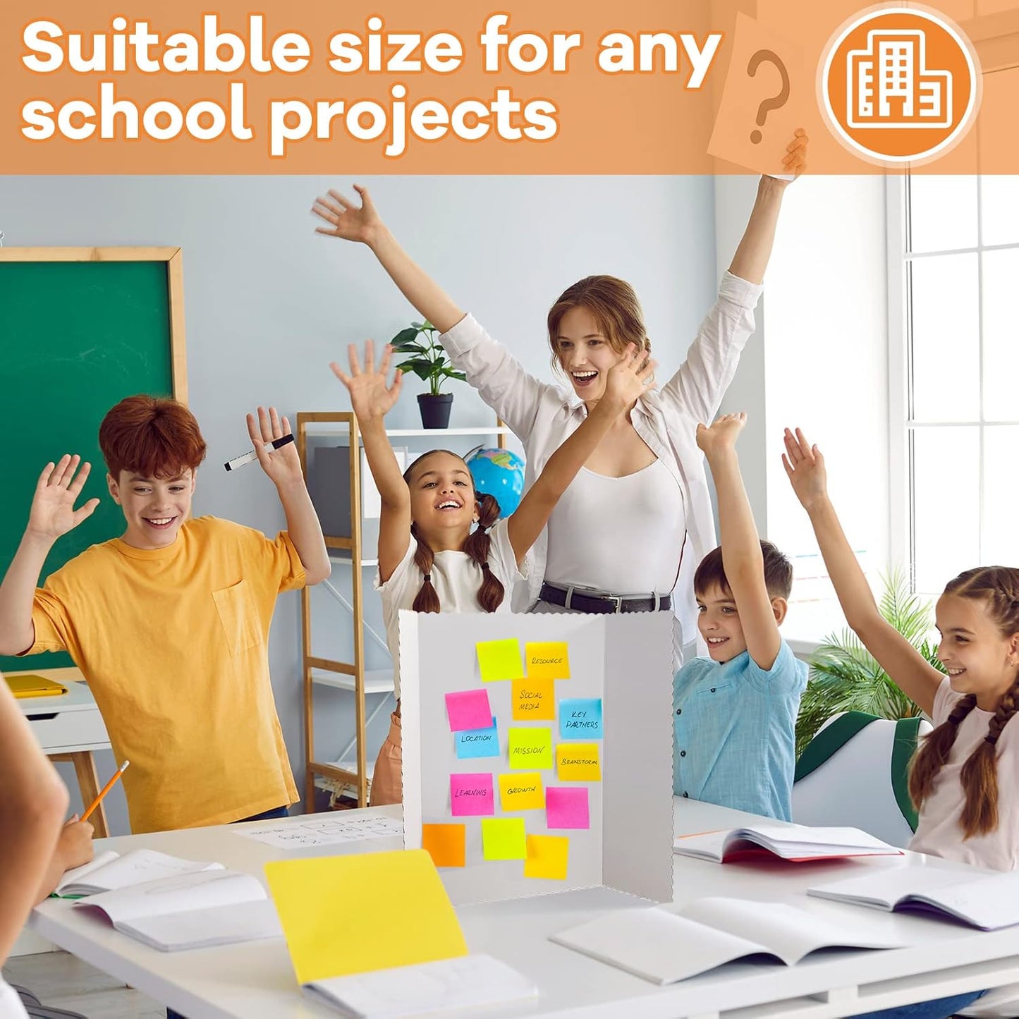 Ctosree 50 Pcs Trifold Poster Board Bulk 14 x 22 Inch Fold Presentation Display Science Project Board for School Workshop Business Projects Exhibition Supplies, White