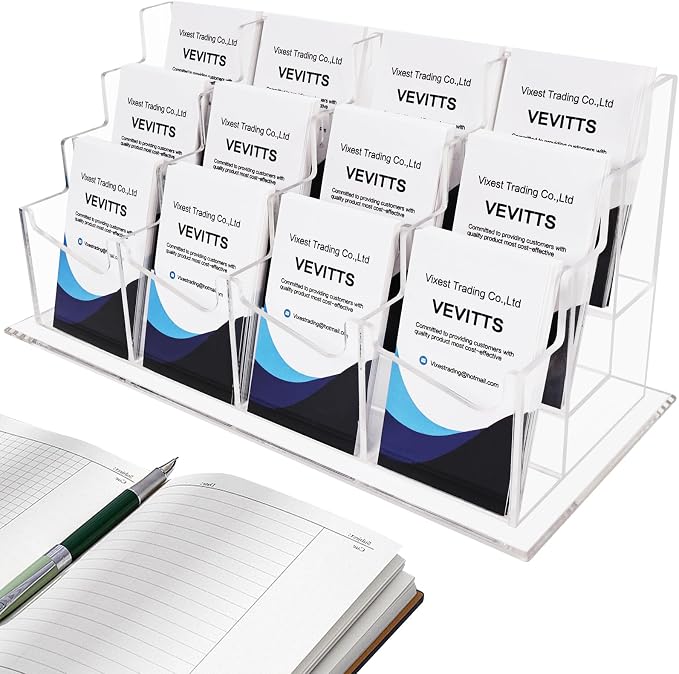 Vevitts Vertical Business Card Holder, Acrylic Business Card Display, Home & by Vevitts