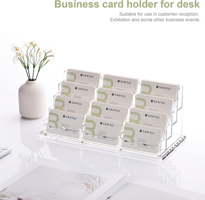 SANRUI Clear Acrylic Business Card Holder - Image 7