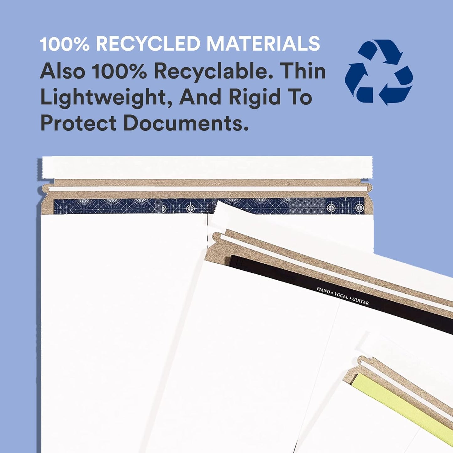 BOX USA StayFlat Mailer, 12.75"L x 15"W, Pack of 100 | Stayflats Envelope Keeping Photo, Document, Artwork Protected During Mailing and Shipping, 12.75x15