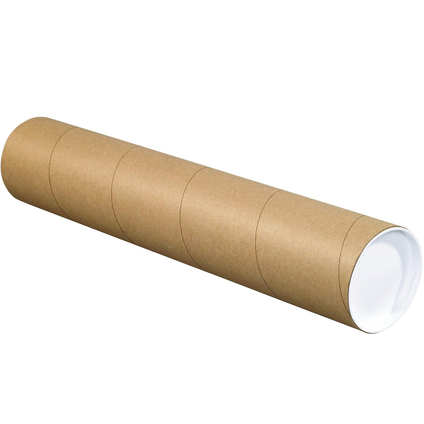 BOX USA BP4048K Mailing Tubes with Caps, 4" x 48", Kraft (Pack of 15)